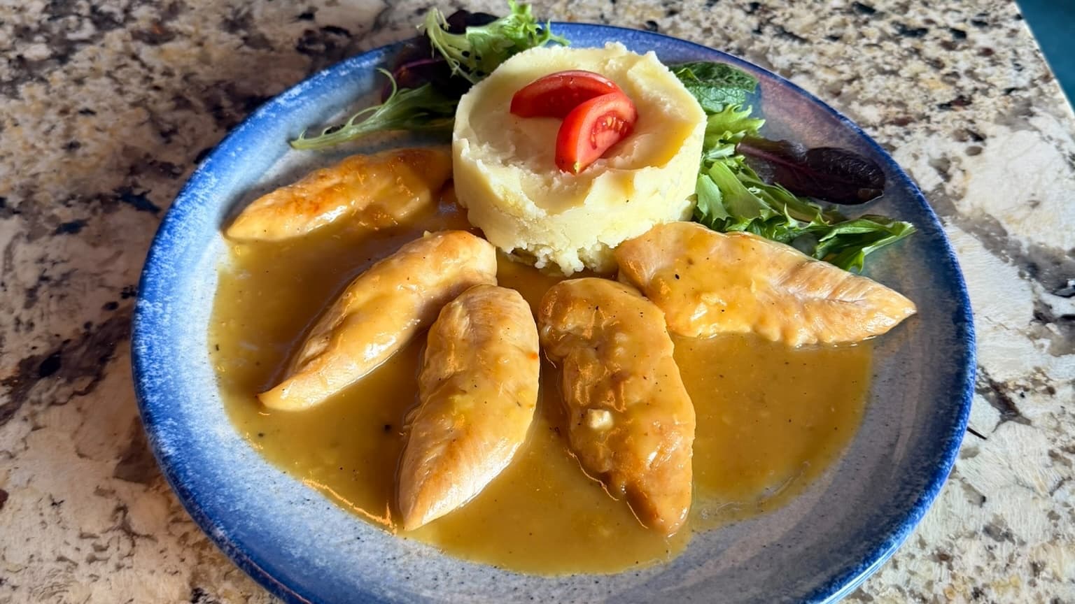 Цитросово пиле с картофено пюре